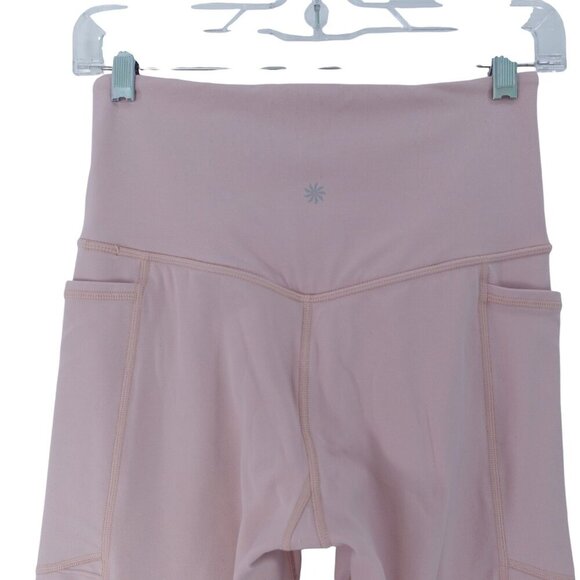 Athleta Inclination Moto Tights Sz S Pink Powervita Athleisure Stretch Gym Yoga - Picture 7 of 12